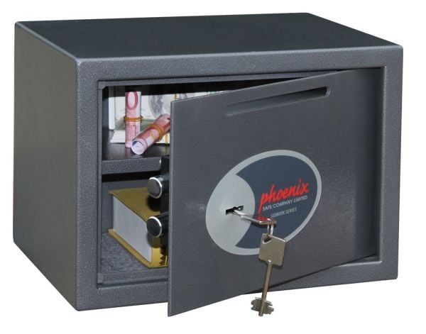 Phoenix Safe Co. SS0802KD, 17 l, Grafitt, Metallisk, Flat nøkkel, Stål, Gulv/vegg, 350 mm