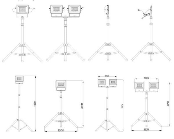 Stabilus TRIPOD E023EI gulvlampe 1x50W 4250LM