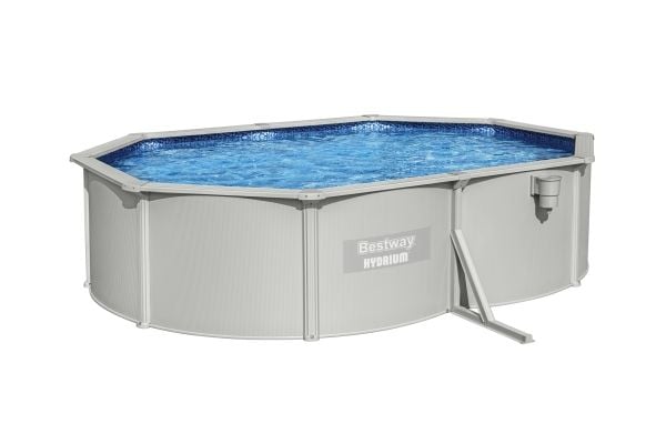 Bestway Hydrium 56586-4, 16296 l, Innrammet basseng, Barn og voksne, Stige, Blå, Grå, 167,3 kg