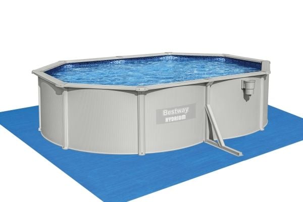 Bestway Hydrium 56586-4, 16296 l, Innrammet basseng, Barn og voksne, Stige, Blå, Grå, 167,3 kg