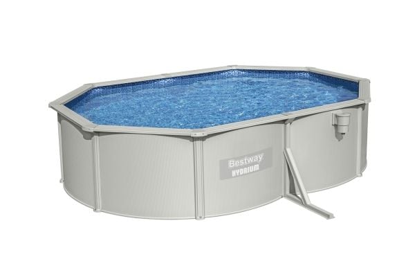 Bestway Hydrium 56586-4, 16296 l, Innrammet basseng, Barn og voksne, Stige, Blå, Grå, 167,3 kg