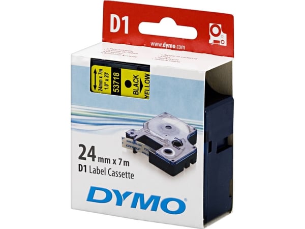 DYMO D1 - Selv-adhesiv - svart på gult - Rull (2,4 cm x 7 m) 1 kassett(er) merketape - for LabelMANAGER 500TS, PnP