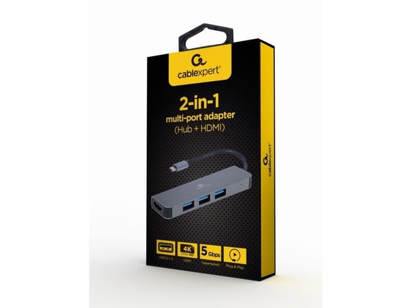 Cablexpert A-CM-COMBO2-01 - Dokkingstasjon - USB-C 3.2 - HDMI