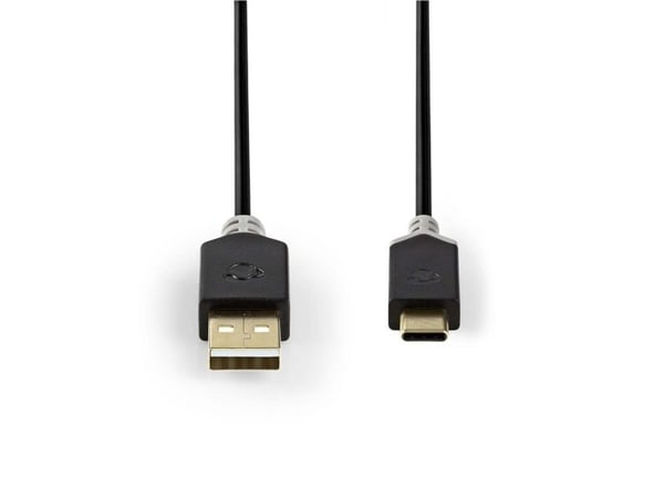 Nedis - USB-kabel - USB (hann) til USB-C (hann) - USB 2.0 - 1 m - rund - antrasitt