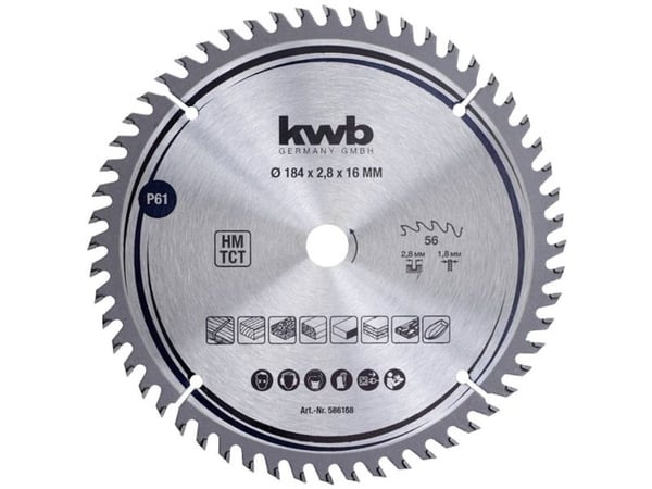 kwb 586168, Kovametallihampaat (TCT), 441 g, 1 kpl
