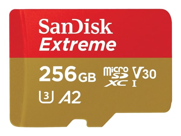 SanDisk Extreme - Flashminnekort - 256 GB - A2 / Video Class V30 / UHS-I U3 / Class10 - microSDXC UHS-I