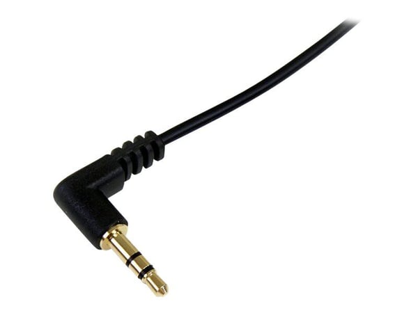 Startech 1 ft. (0.3 m) Right Angle 3.5 mm Audio Cable - 3.5mm Slim Audio Cable - Right Angle - Male/Male - Aux Cable (MU1MMSRA) - Lydkabel - mini-p...