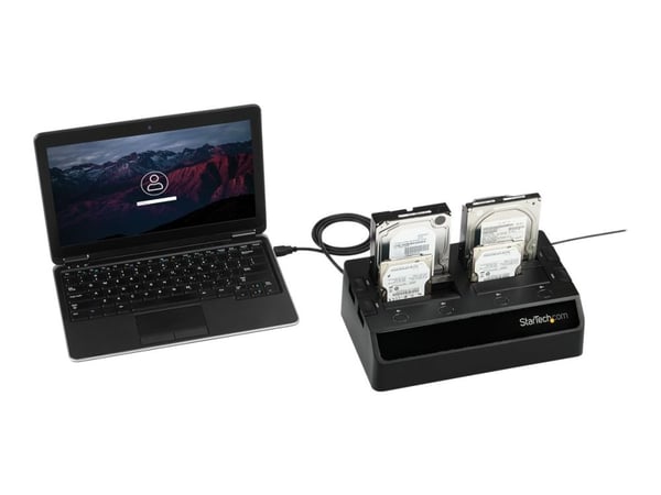 StarTech 4-Bay USB 3.0 to SATA Hard Drive Docking Station, USB Hard Drive Dock, External 2.53.5 SATA III (6Gbps) SSDHDD Docking Station, Hot-Swappa...