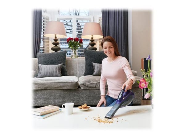 BLACK+DECKER DVA325JP07 - Støvsuger - håndholdt - uten pose - uten kabel - titan/fiolett
