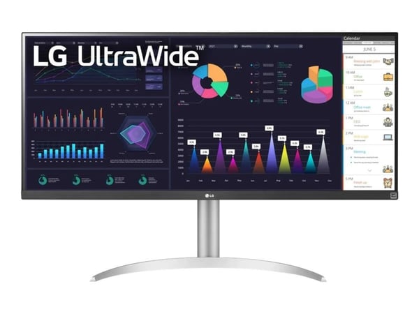 LG 34WQ650-W - LED-skjerm - 34" - 2560 x 1080 UWFHD @ 100 Hz - IPS - 400 cd/m² - 1000:1 - DisplayHDR 400 - 1 ms - HDMI, DisplayPort, USB-C - høytta...