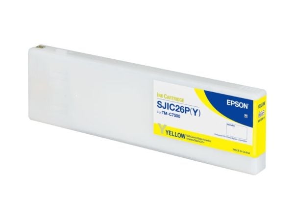 Epson SJIC26P(Y): Ink cartridge for ColorWorks C7500 (Yellow), Keltainen, Väriainepohjainen muste, 1 kpl