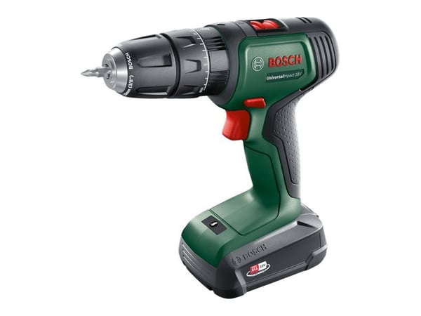 Bosch UniversalImpact 18 - Hammerbor/driver - trådløs - 2 hastigheter - nøkkelfri borhylse 10 mm - 34 N·m inkludert lader - 18 V
