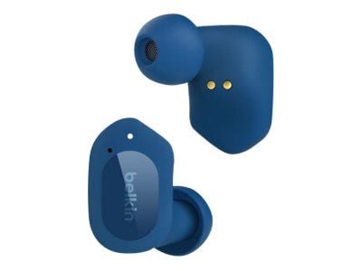 Belkin SoundForm Play - True wireless-hodetelefoner med mikrofon - i øret - Bluetooth - aktiv støydemping - blå