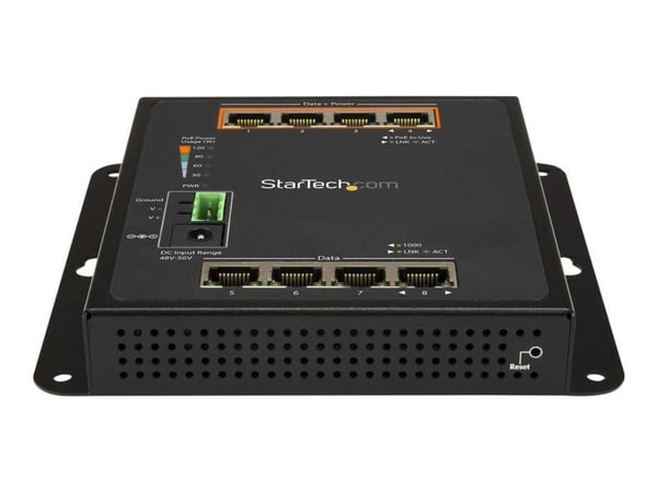 Startech Industrial 8 Port Gigabit PoE Switch, 4 x PoE+ 30W, Power Over Ethernet, Hardened GbE Layer/L2 Managed Switch, Rugged High Power Gigabit N...