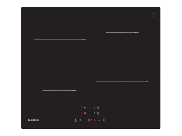 Samsung NZ64T3706A1 - Induksjonskomfyrtopp - 4 plater - Nisje - bredde: 56 cm - dybde: 49 cm - svart