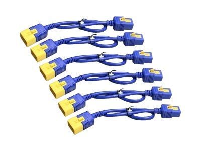 Schneider Electric Color Coded Locking Power Cords - Strömkabel - IEC 60320 C20 till IEC 60320 C19 - blå (paket om 6) - för P/N: SMT2200I-AR, SMT22...