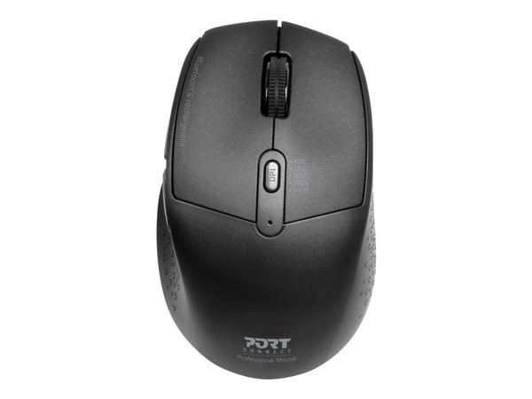 PORT Connect Professional - Mus - 5 knapper - kablet - 2.4 GHz, Bluetooth - USB / USB-C trådløse mottakere