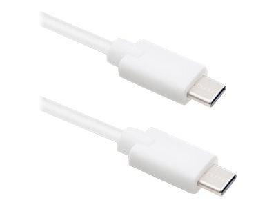 Qoltec - USB-kabel - USB-C (hane) till USB-C (hane) - USB 2.0 - 1 A - 1.4 m - vit