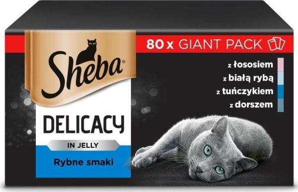 SHEBA Delicacy Fish Flavours in Jelly - kissan märkäruoka - 80x 85g