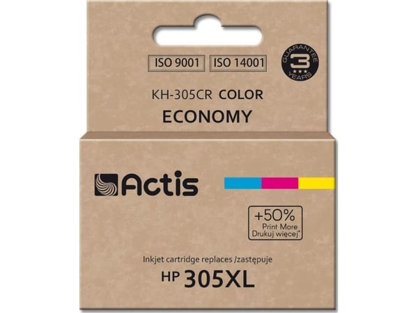 Actis KH-305CR, Standard utskriftsproduksjon, Cyan, Fiolblå, Gult, Fargestoffbasert blekk, 18 ml, 1 stykker, Enkeltpakke