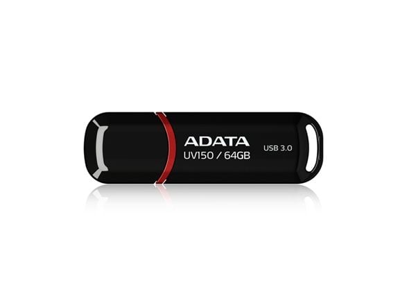 ADATA DashDrive UV150 - USB flash-enhet - 64 GB - USB 3.0 - svart