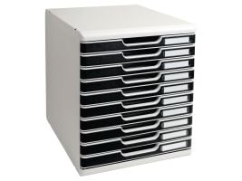 Laatikostokaappi Exacompta Modulo, 10 laatikkoa, A4, musta