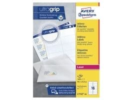 Adressetiketter, Avery L7162-100, 99,1 x 33,9 mm, 16 st per ark, 100 ark