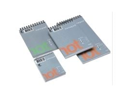 Bantex Not - Notisblokk - spiralbundet - 105 x 210 mm - 100 ark / 200 sider - linjert - innbundet - kartong