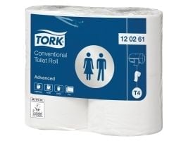 Toiletpapir Tork T4 Advanced 2-lags hvid - (24 ruller pr. karton)