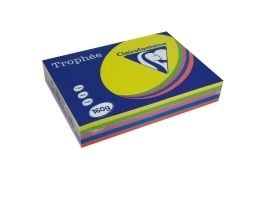 Farvet papir, Trophée, A4, 160g, ass. intense farver, 1713, pakke a 5 x 50 ark