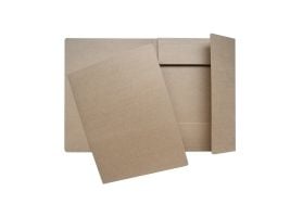 Klapmappe, 3-klap, brun karton, 600 g, A4,