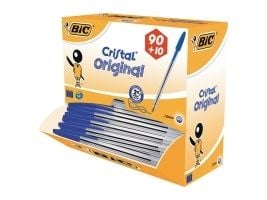 BIC Cristal Original - Kulepenn - blå - 1 mm - medium (en pakke 100)