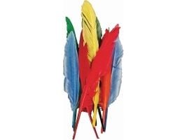 Fjer, 12-15 cm, i ass. farver, pakke a 350 stk