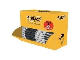 Kulpenna BIC Atlantis 7,0 medium svart (förpackning 30+6 st)