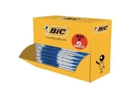 Kulpenna, BIC Atlantis, 1 mm, medium, blå, förpackning 30+6 st