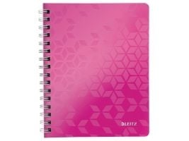 Notatbok Leitz WOW, A5, fôret, 80 ark, rosa
