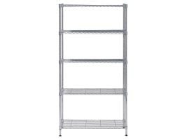 Reol Alba chrome stål med 5 hylder medium