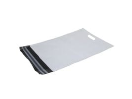 Forsendelsesposer PE hvid 400x600 mm med håndtag/hank - (100 stk.)