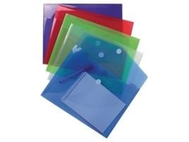 Dokumentmappe, Exacompta, A4, velcro, ass. farver, pakke a 5 stk