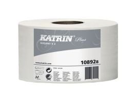 Toalettpapper Katrin Plus 2-lagigt Ø18 cm 160 m vitt - (kartong med 12 rullar)