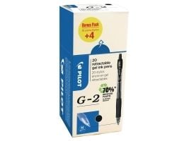 Pilot G-2 VALUE PACK, Uttrekkbar gelépenn, Sort, Sort, Medium, Rund, 0,39 mm