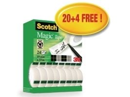 Tape 3M Scotch Magic 810 19mm x 33m (pakke á 24 stk.)