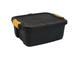 Opbevaringskasse, Strata Heavy Duty med låg, sort, 24 L