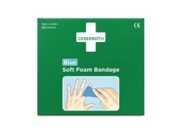Bandage, Cederroth Soft Foam, blå, 6 cm x 4,5 m