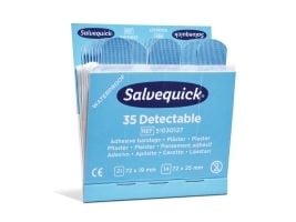 Plaster, Salvequick 35 Blue Detectable pakke a 6 stk