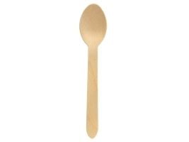 Bestick, Duni skedar, 16 cm trä, förpackning 100 st