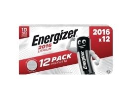 Knapcellebatteri, Energizer Lithium, CR2016, 12 stk