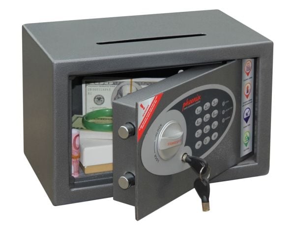 Phoenix Safe Co. Vela SS0801ED, 10 l, Grafitt, Nøkkel, Stål, 310 mm, 200 mm