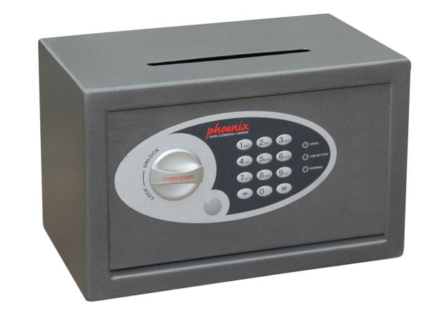 Phoenix Safe Co. Vela SS0801ED, 10 l, Grafitt, Nøkkel, Stål, 310 mm, 200 mm