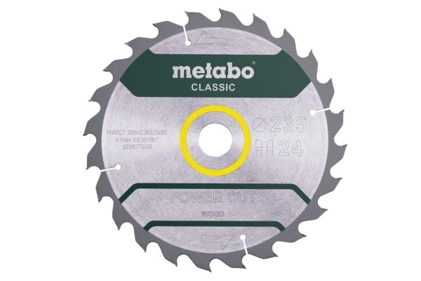 Metabo 628678000 Lama circolare 235 x 30 x 2 mm Numero di denti: 24 1 pz., Tre, 23,5 cm, 3 cm, 2,8 mm, Metabo, KS 85 FS